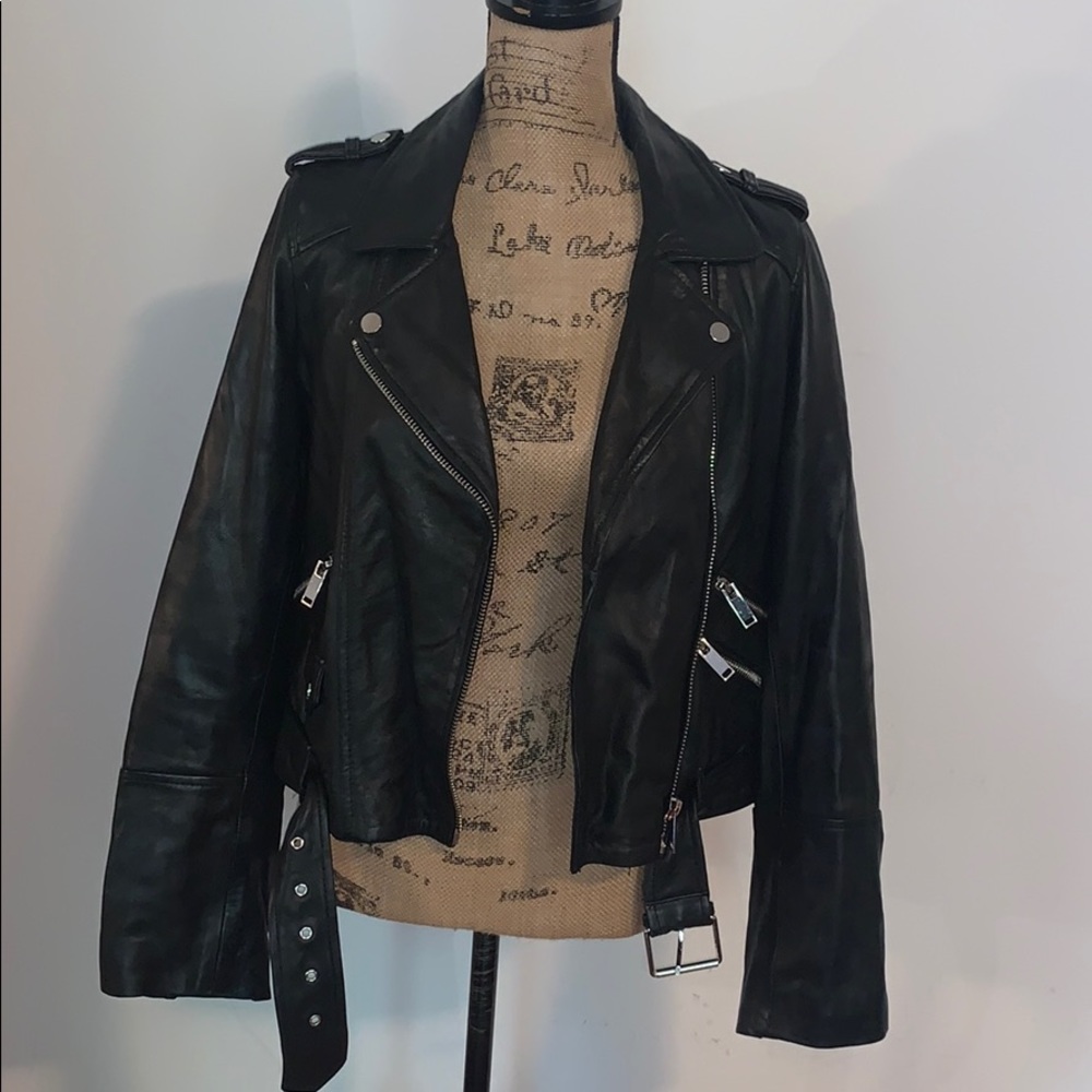 Zara leather moto jacket